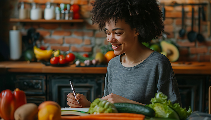 Student studying for nutrition test