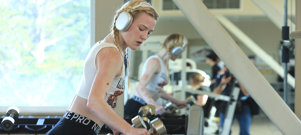 MPC student works out in MPC's fitness center