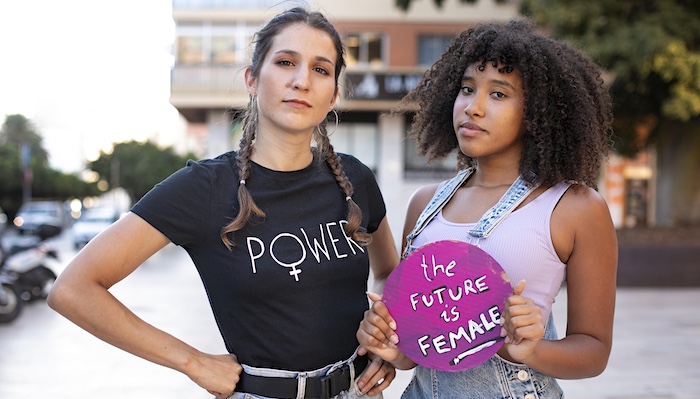 Two Women's Rights Activists Posing Together