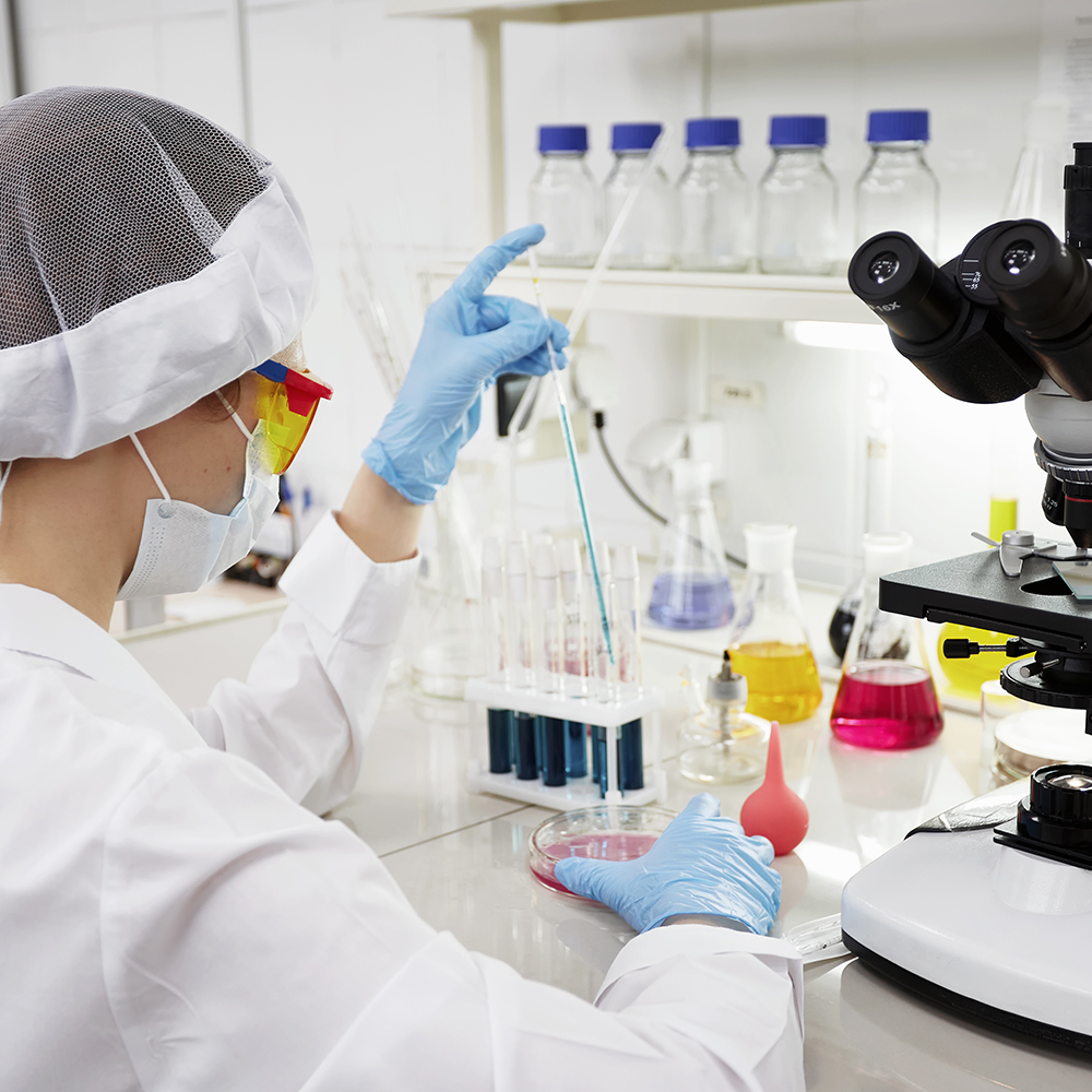 Chemist working in a lab environment