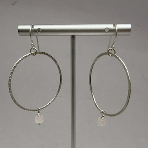 sterling silver hammered hoop earrings