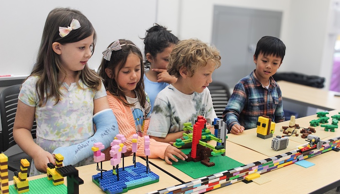 Children Playing with Legos at Continuing Education Lego Camp