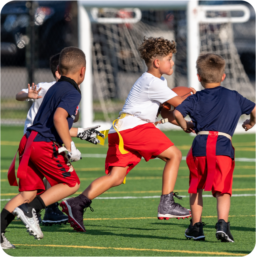 Children playing flag football