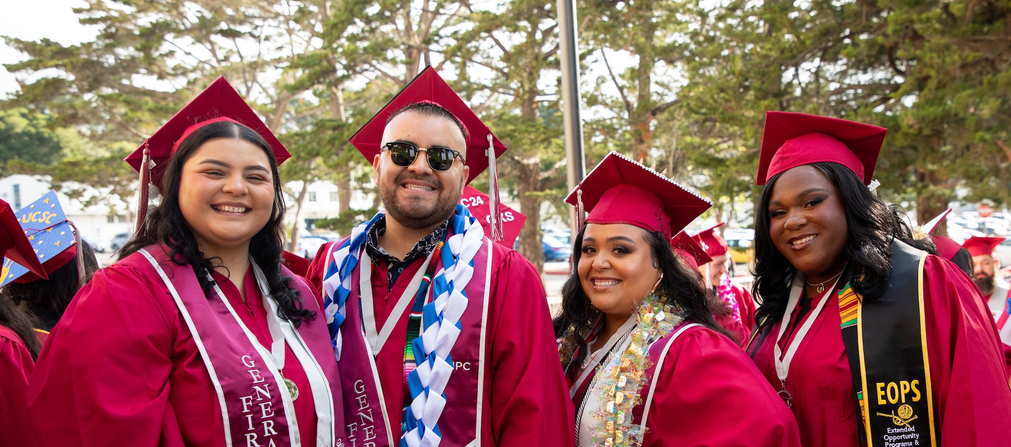 MPC Students Posing in Regalia at Graduation Ceremony