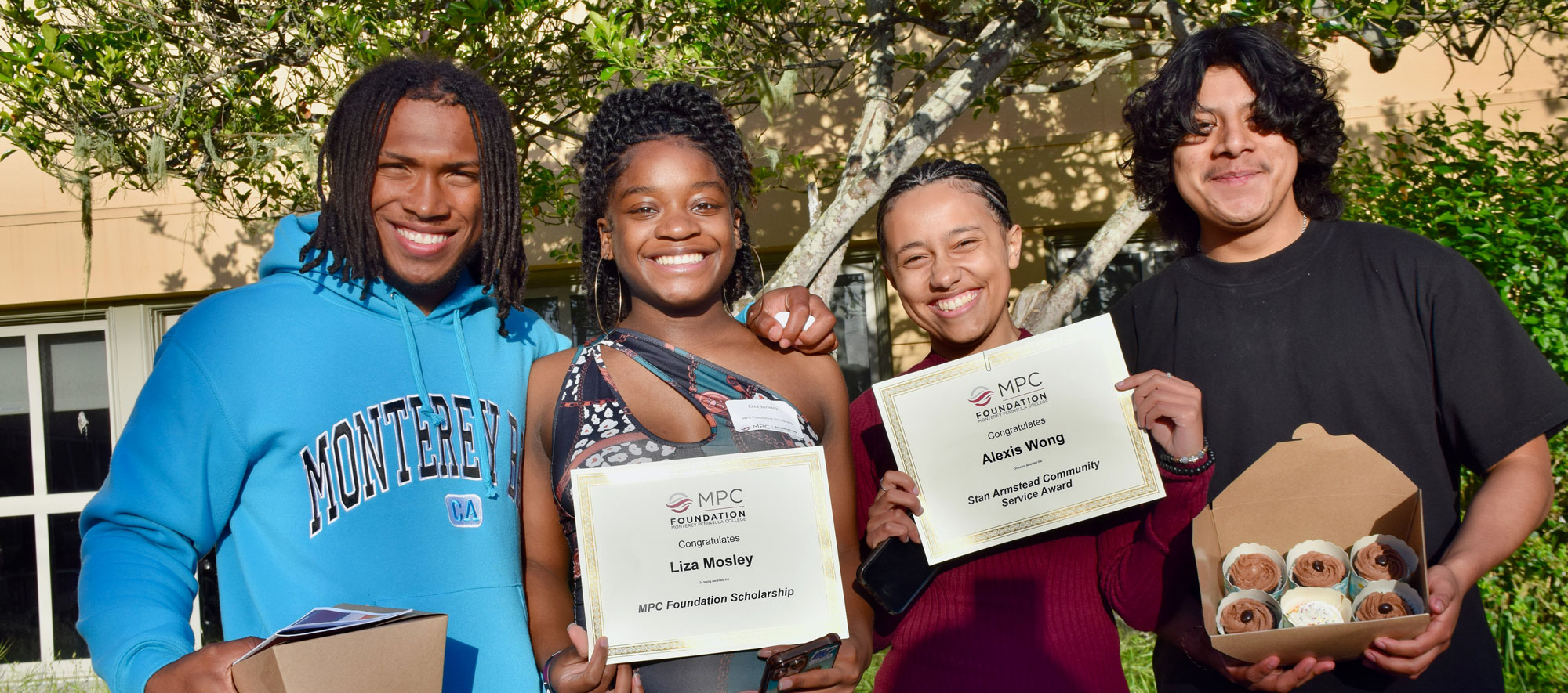 Students holding scholarships and awards