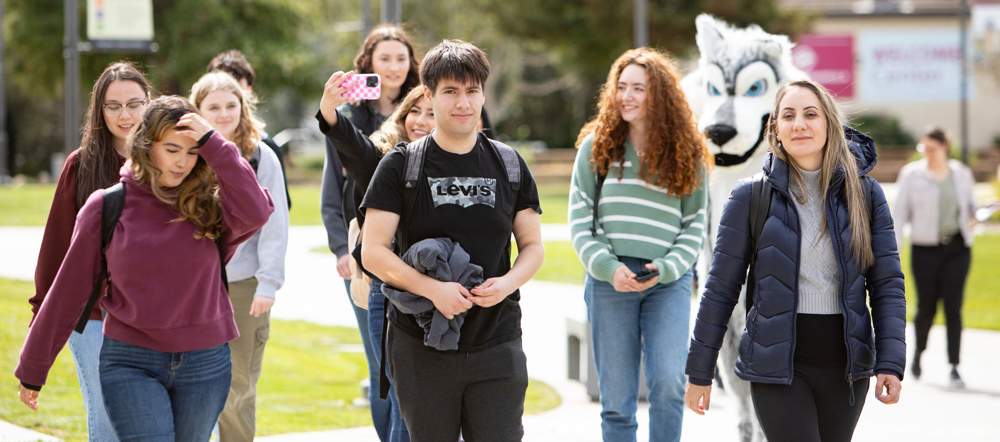 Students walking outside on MPC campus