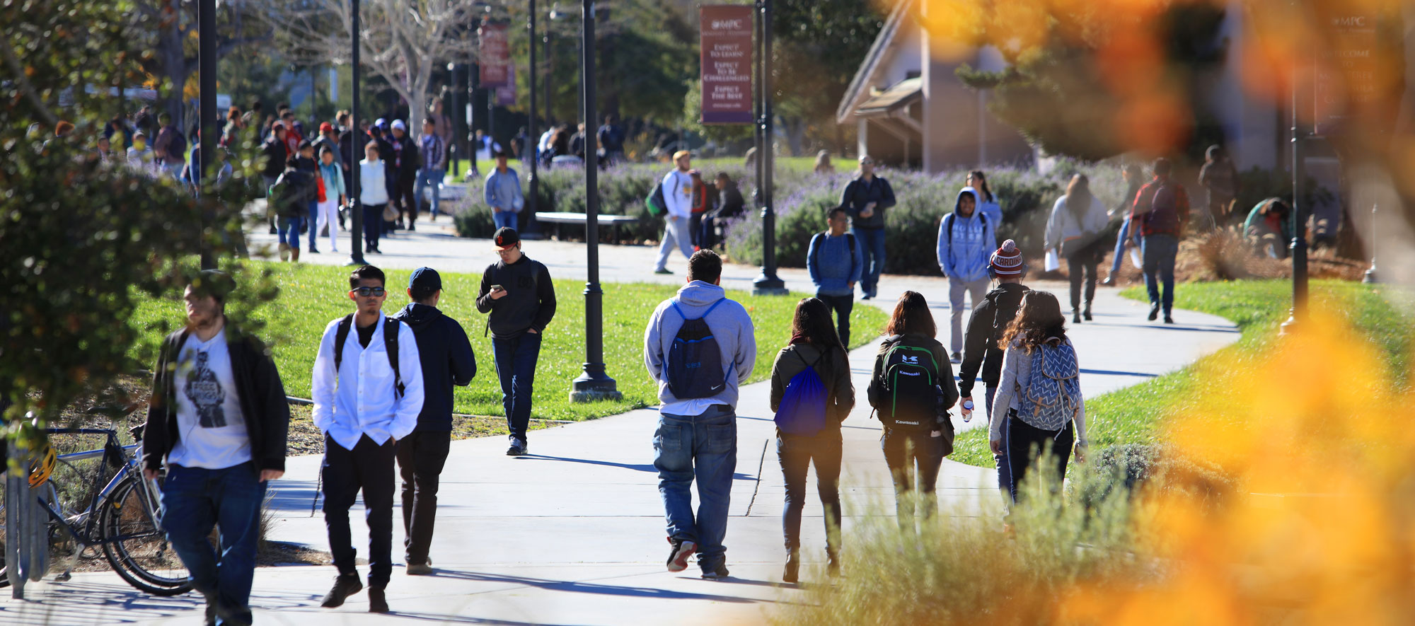 Students walking outside on MPC campus