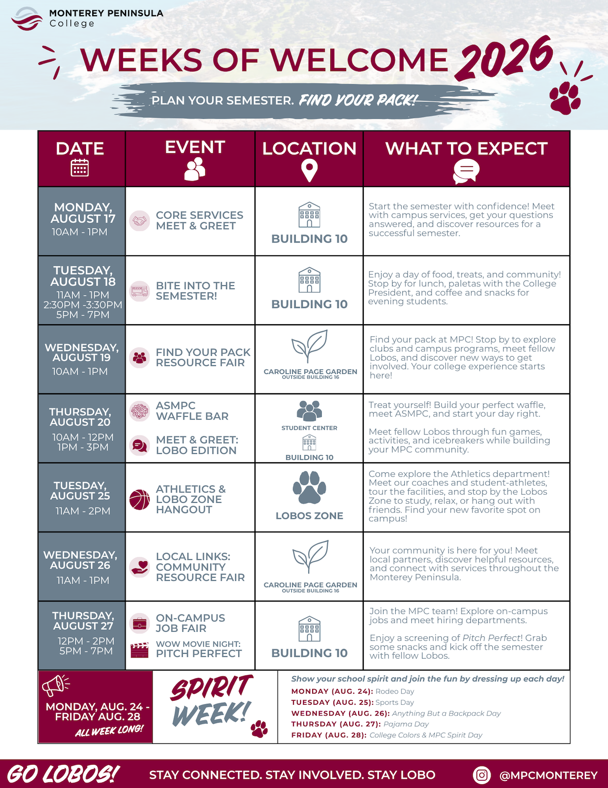 WOW Weeks of Welcome Flyer WOW Weeks of Welcome Flyer