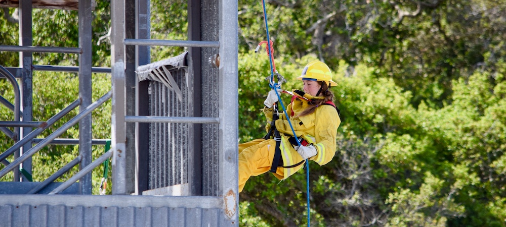 girls firefighter camp participant