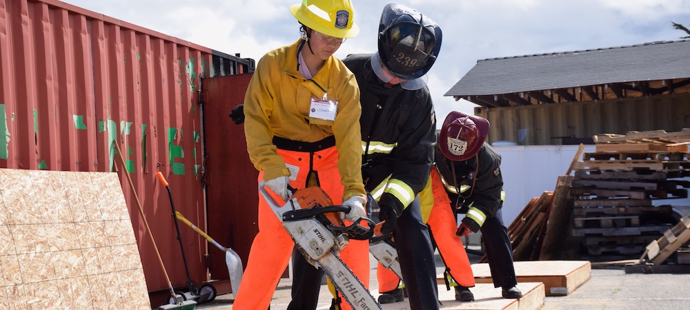 girls firefighter camp participant