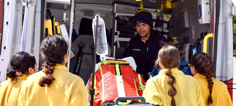 girls firefighter camp participant
