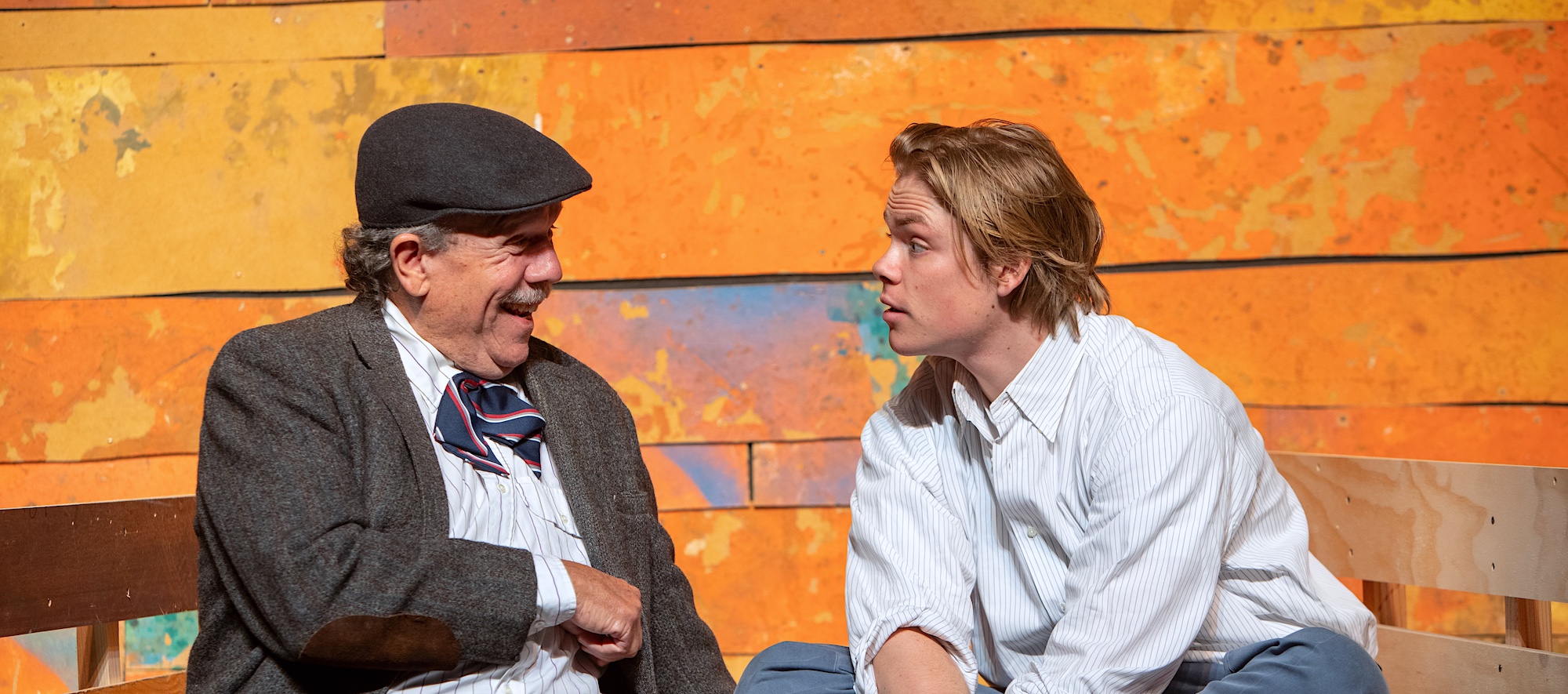 Charlie and Grandpa Joe in Willy Wonka Theatre Production